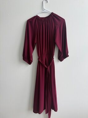 vici burgundy dress Joyelle Polka Dot Maxi Dress in Burgundy Polka Dot